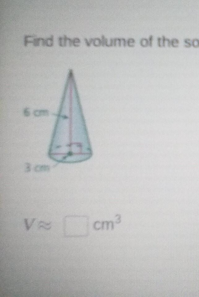 Find the volume of the cone. round your answer to the nearest tenth.​-example-1