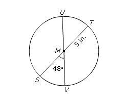 Identify the arc length of TV◠ in terms of π.-example-1