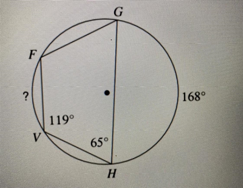 Find the measure of Arc VF.-example-1