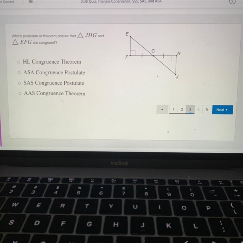 Which postulate or theorem proves that triangle JHG and triangle EFG are congruent-example-1