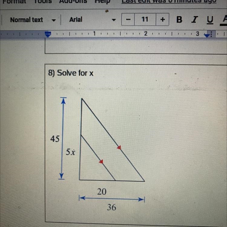 Solve for x LT1 10th grade level-example-1