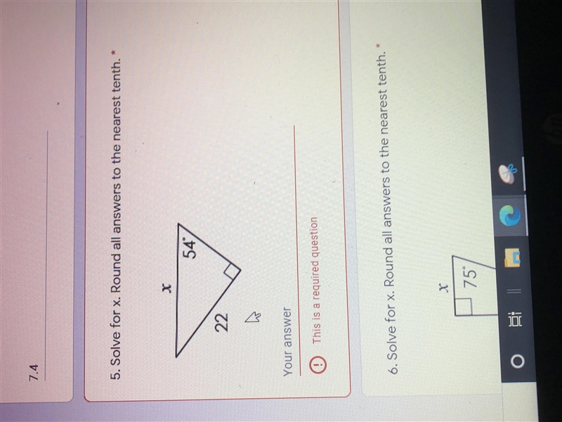 Solve for x. Round all answers to the nearest tenth-example-1