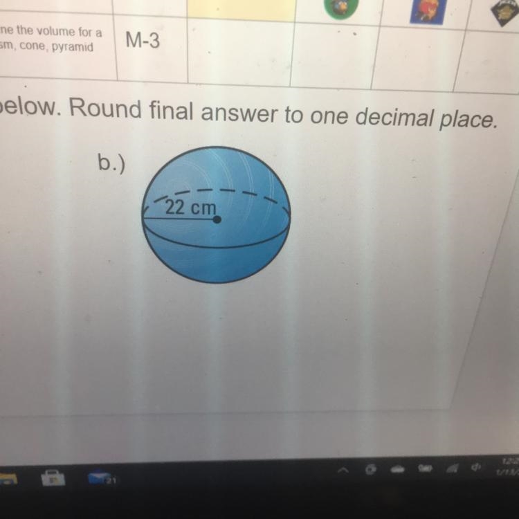 What is the volume of this sphere?-example-1