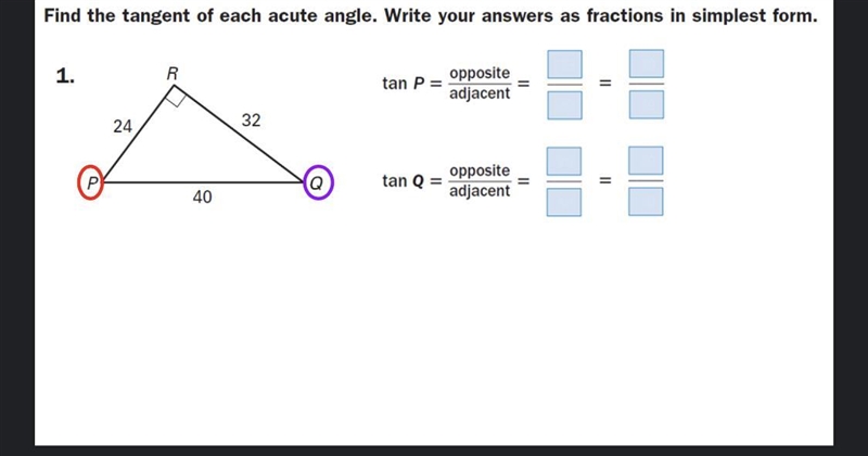 Find the tangent of each acute angle.-example-3