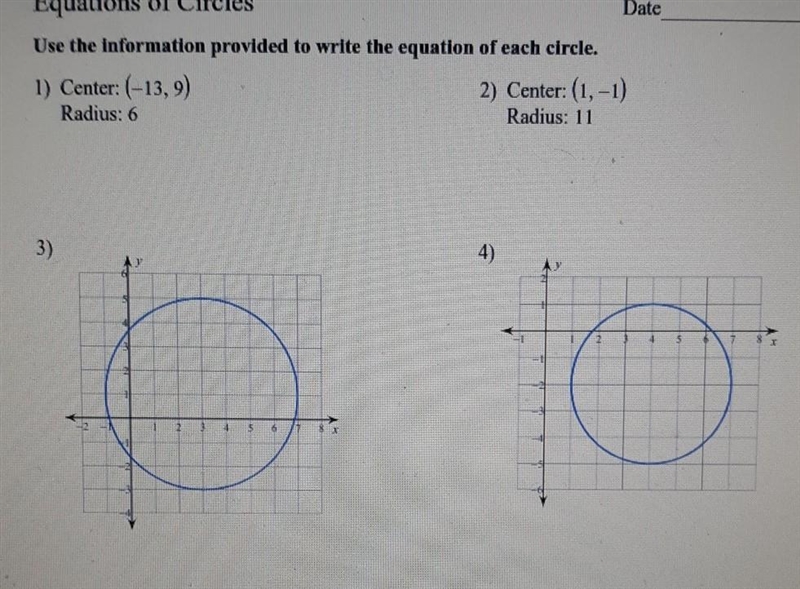 Use the information provided to write the equation of each circle​-example-1