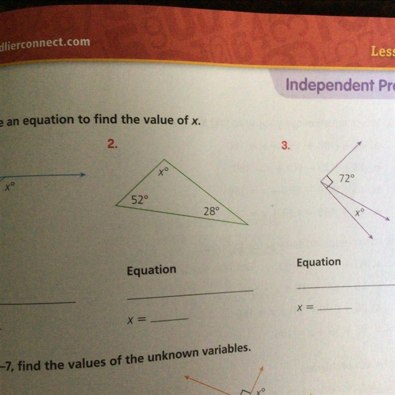 Please solve these, I thank you my friends Write and solve an equation to find the-example-1