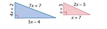 PLEASE HELP URGENTLY. Look at the given triangles. Two triangles are shown The blue-example-1