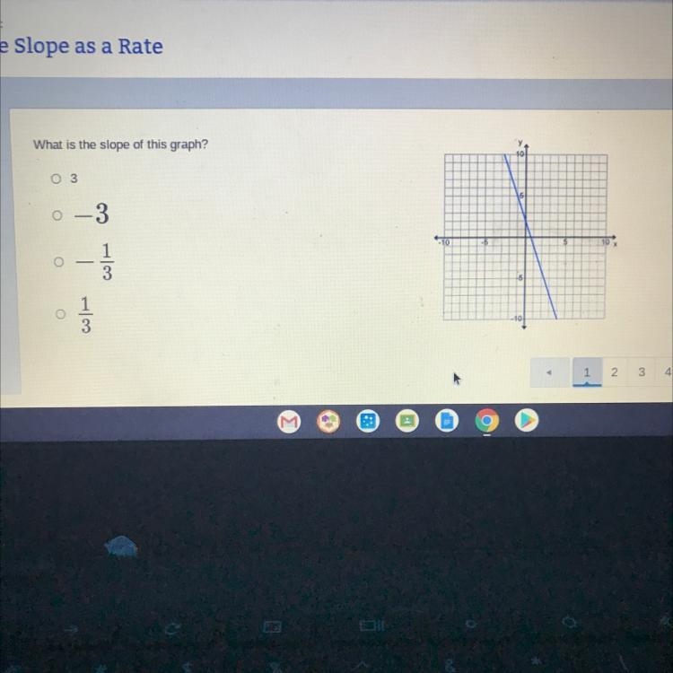 What is the slope of this graph? 0.3 -3 los 1 3 3 1 2 3 4 5-example-1