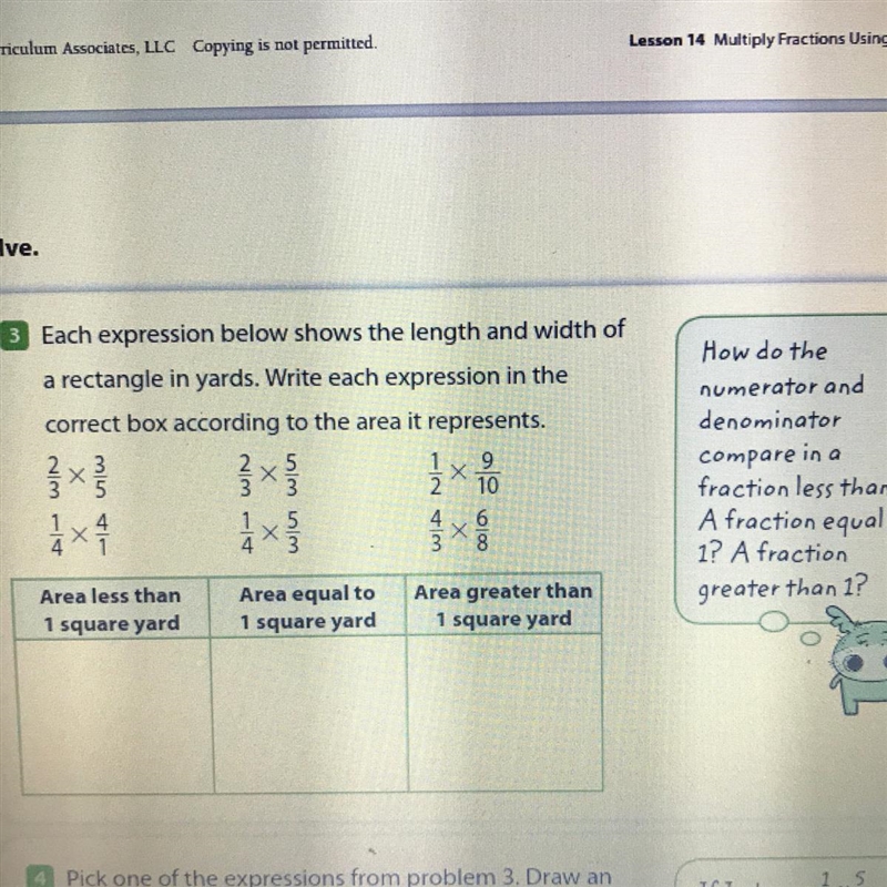 3 Each expression below shows the length and width of a rectangle in yards. Write-example-1