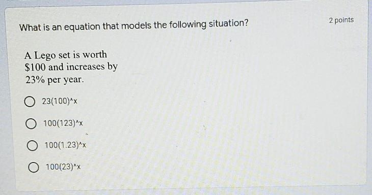 What is an equation that models the following situation?​-example-1