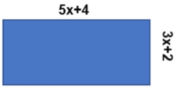 The width of a rectangle, in feet, is represented by (3x + 2). The length of the rectangle-example-1