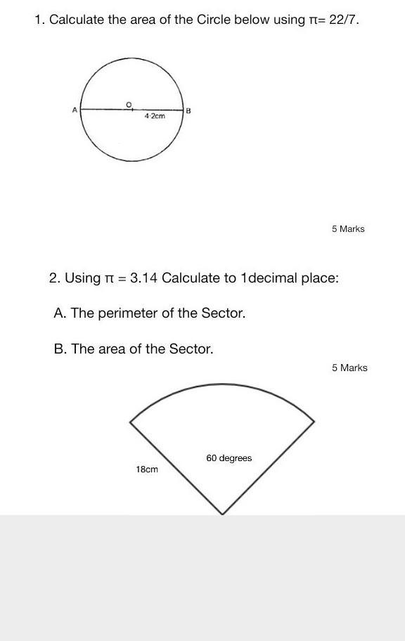 1.Calculate the area of the circle below​-example-1