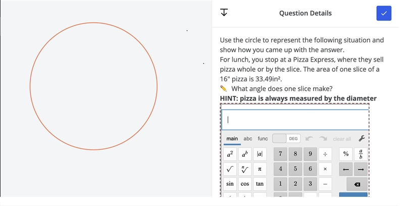 Use the circle to represent the following situation and show how you came up with-example-1