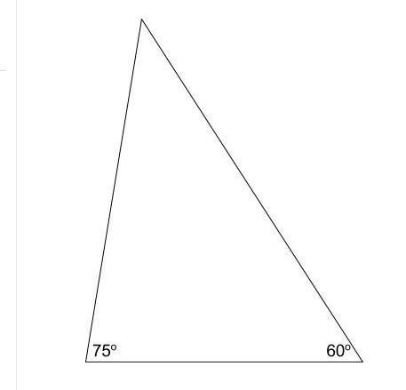 Which equation below can be used to determine the missing angle in the triangle? Select-example-1