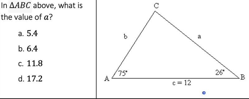 In ABC above, what is the value of a?-example-1