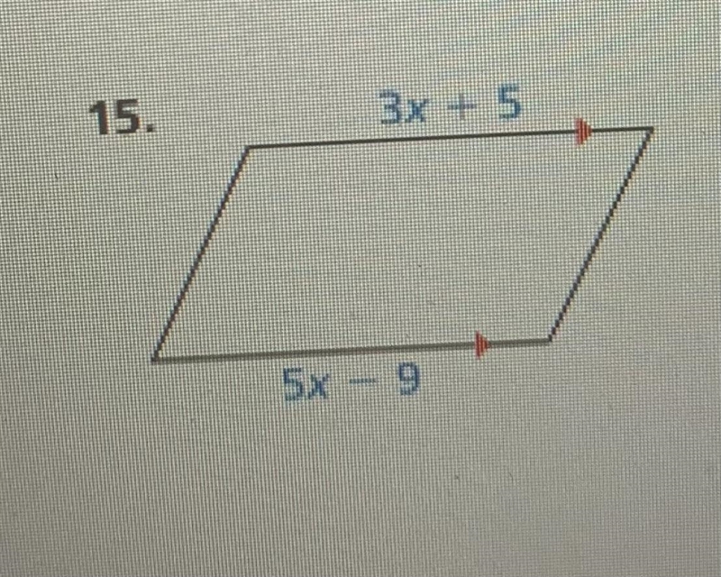 Find the value of x that makes the quadrilateral a parallelogram. Please-example-1