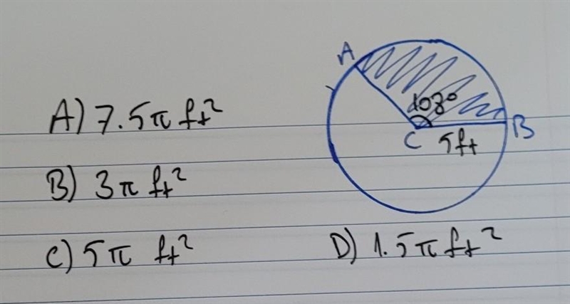 What is the area of sector ACB? Leave your answer in terms of pi.​-example-1