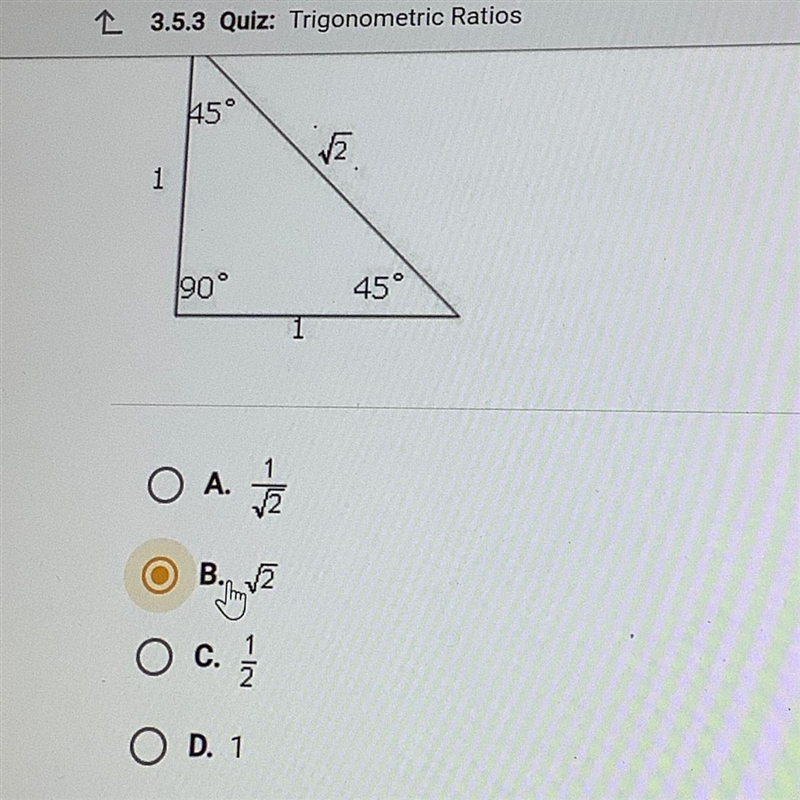 What is tan 45°? 45° v2 1 1 90° 45°-example-1