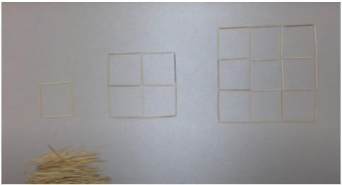 Based on the pattern in the picture, how many squares do you think will be used to-example-1