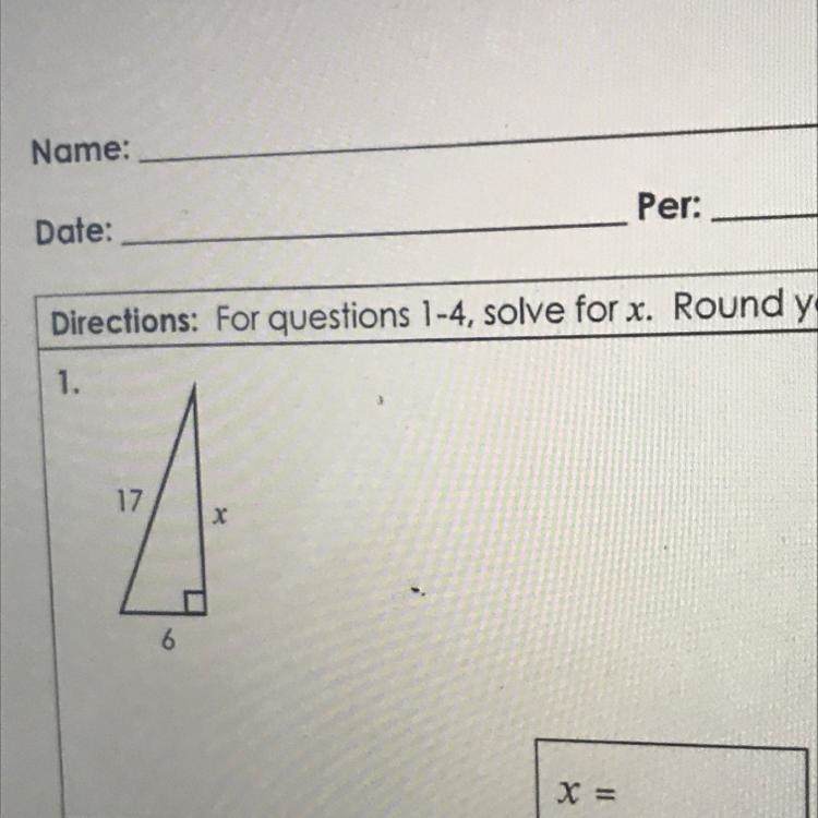 Solve for x round to the nearest tenth.-example-1