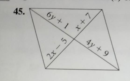 Find the value (s) of the variables (s) in each parallelogram. ​-example-1