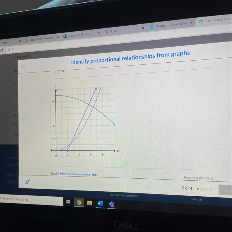 How many proportional relationships are shown in the coordinate plane below?-example-1