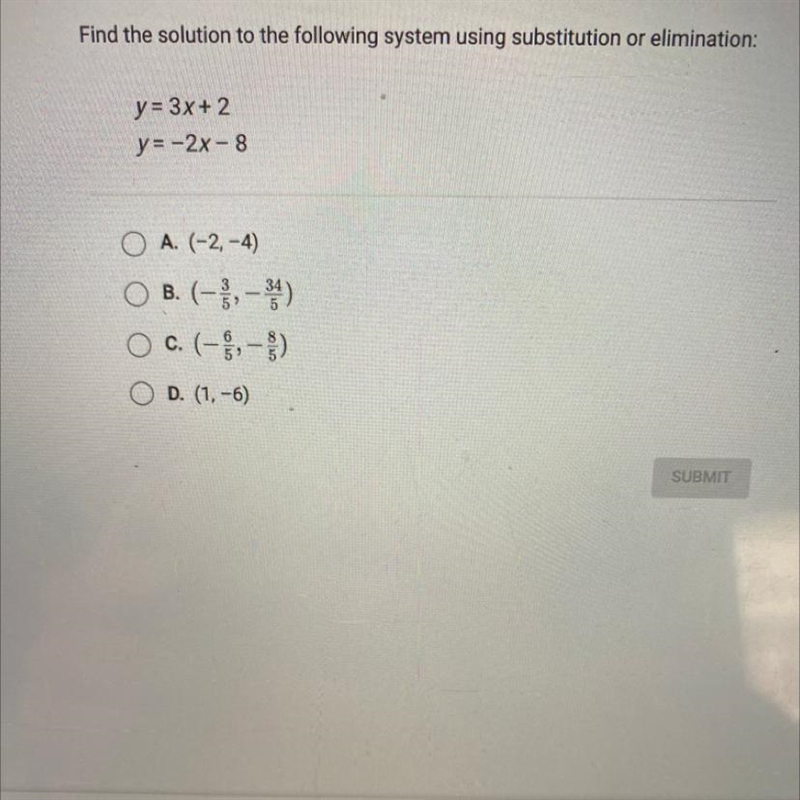 Find the solution to the following system using substitution or elimination: y = 3x-example-1