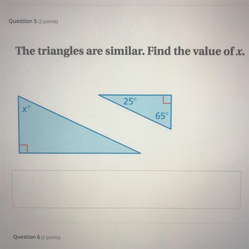 The triangles are similar. Find the value of x.-example-1