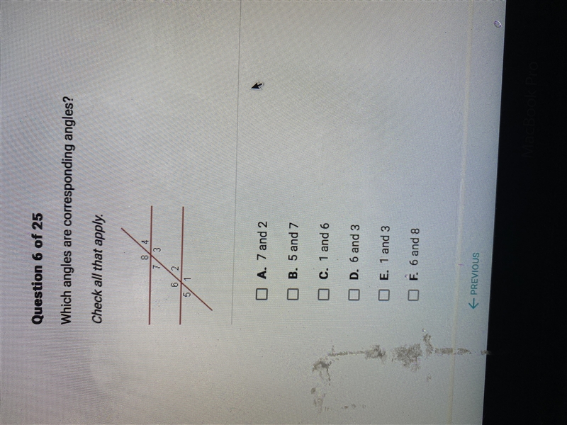 Which angels are corresponding angles-example-1