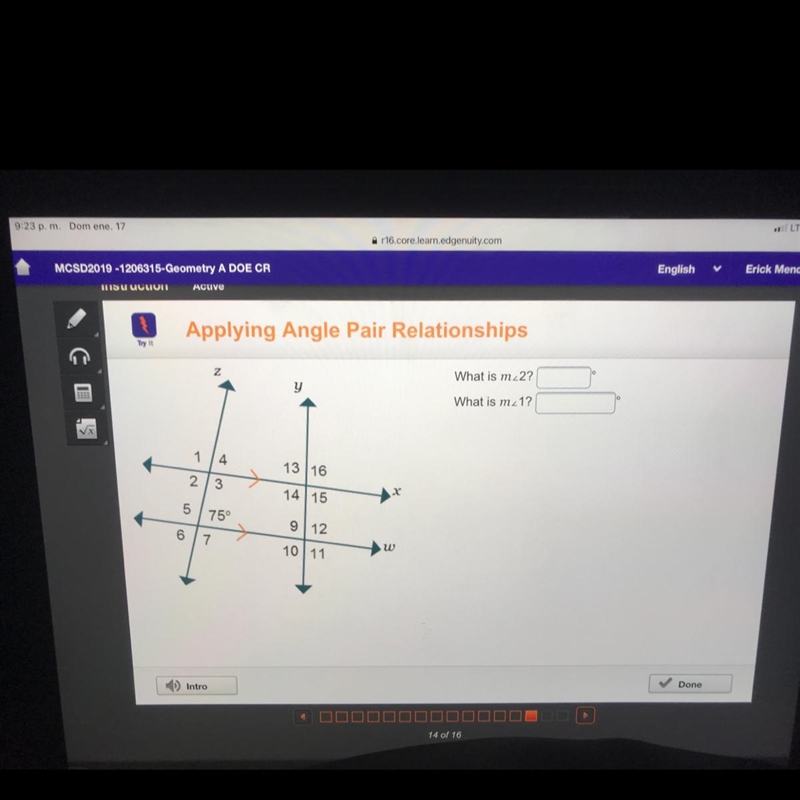 What is m<2? What is m<1?-example-1