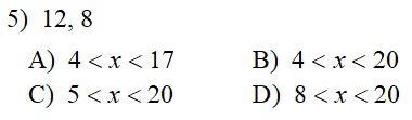 Determine the correct inequality for the unknown side of the triangle. A B C D-example-1