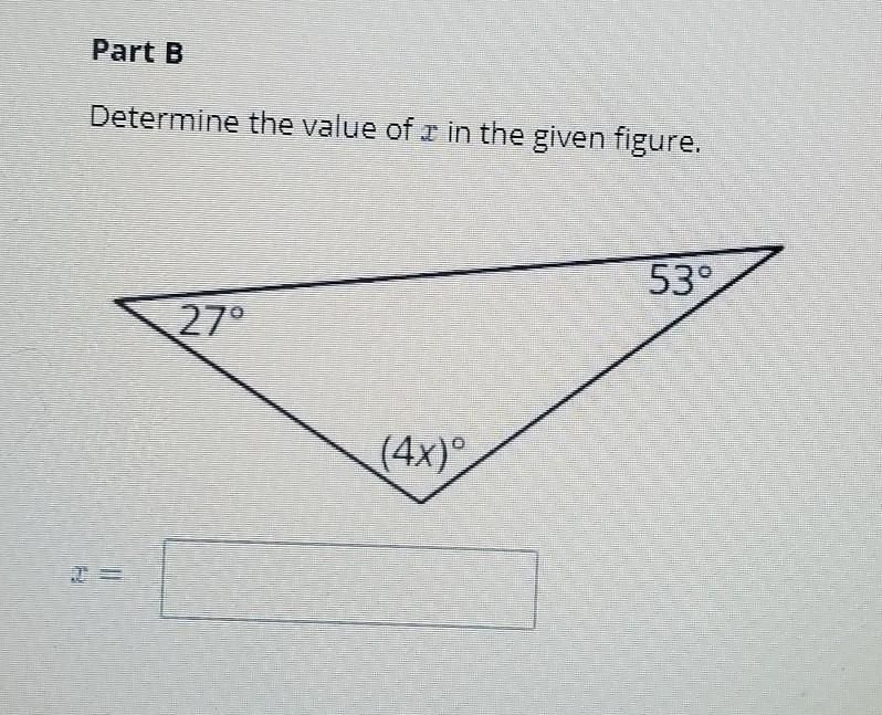 Determine the value of X in the given figure. please help me.​-example-1