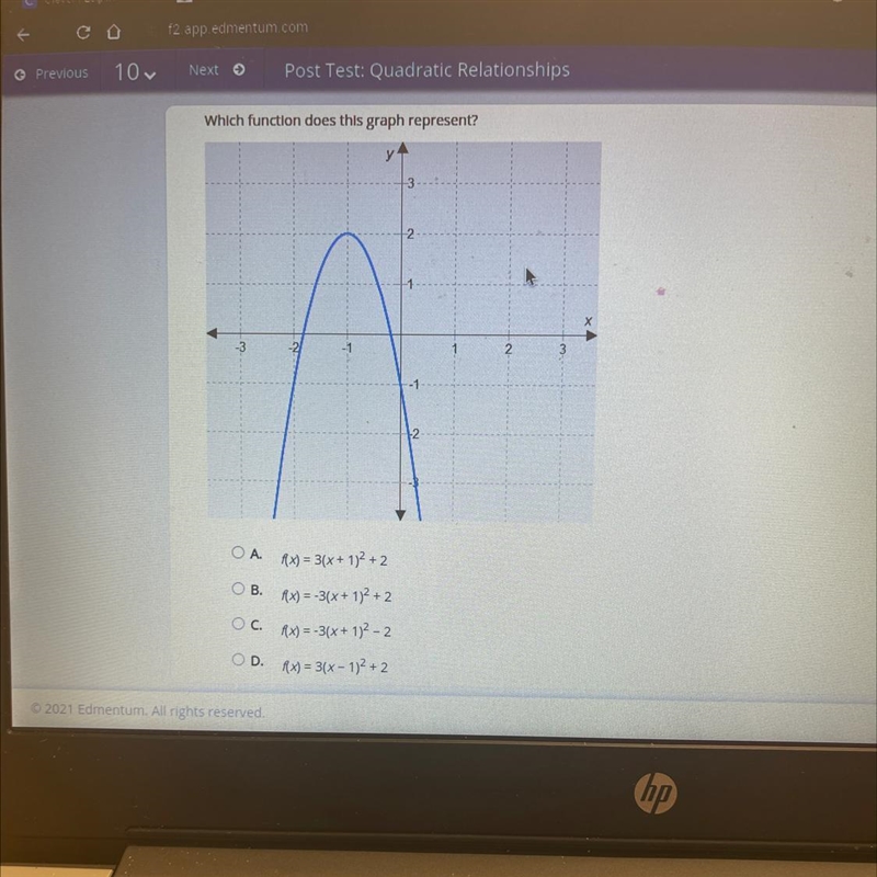 Which function does this graph represent?-example-1