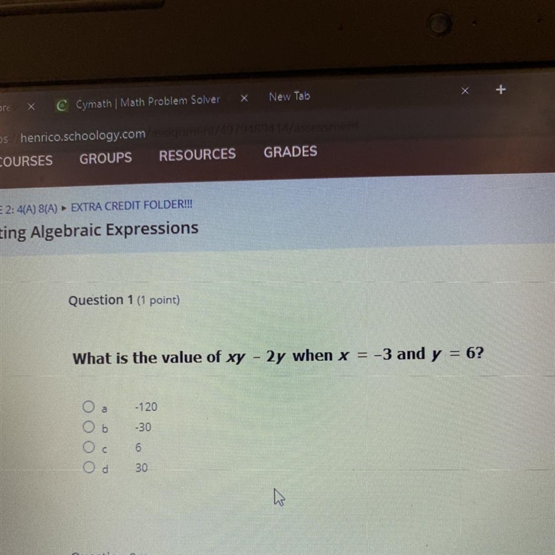 What is the value of xy 2y when x -3 and y = 6?-example-1