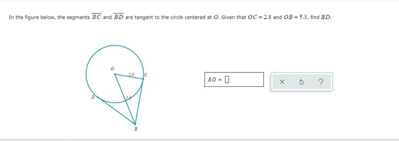 In the figure below, the segments BC and BD are tangent to the circle centered at-example-1