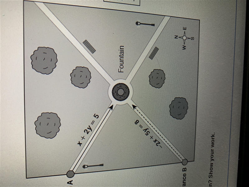 Why are the coordinates of the fountain? Show your work-example-1