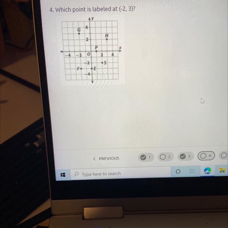 Which point is labeled at (-2, 3)?-example-1