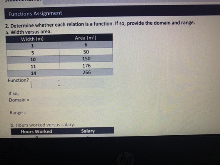 Determine whether each relation is a function if so provide the domain and range-example-1