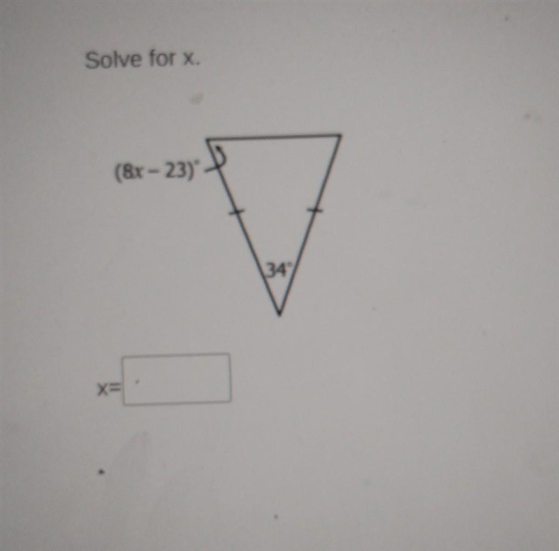 Solve for x. (8x -23)​-example-1