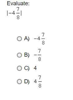 Evaluate: A. B. C. 4 D.-example-1