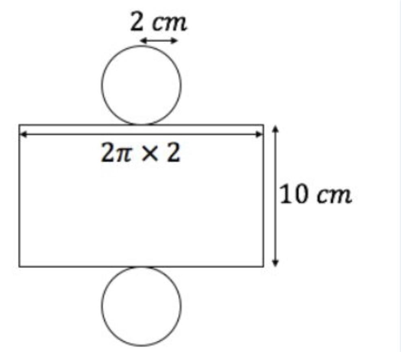 PLS ADD EXPLANATION Cylinder radius is 2 cm height is 10cm what is the surface area-example-1