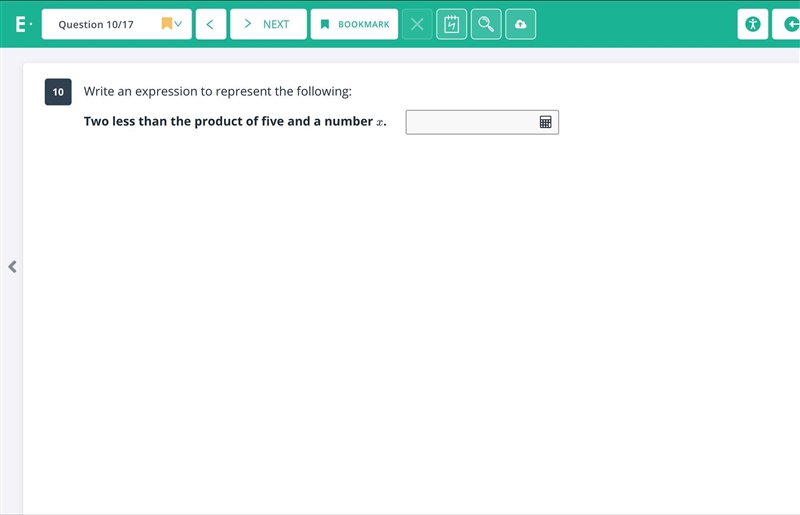 Write an expression to represent the following:-example-1