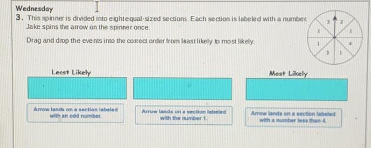 3. This spinner is divided into eight equal-sized sections. Each section is labeled-example-1