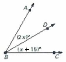 PLEASE HELP MEEE 1st pic. Referring to the figure, given ray BD bisects ∠ABC, find-example-1