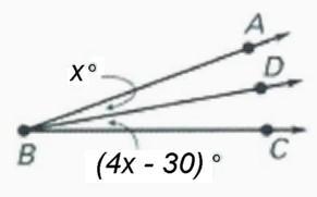 PLEASE HELP MEEE 1st pic. Referring to the figure, given ray BD bisects ∠ABC, find-example-2