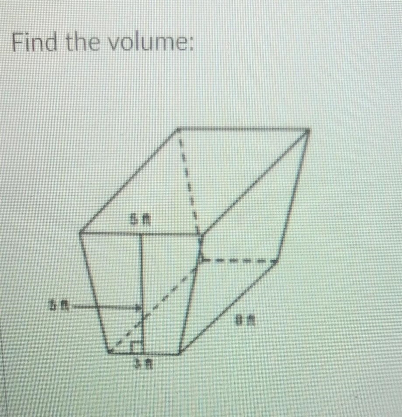 Find the volume: 5ft 5ft 8ft 3ft ​-example-1