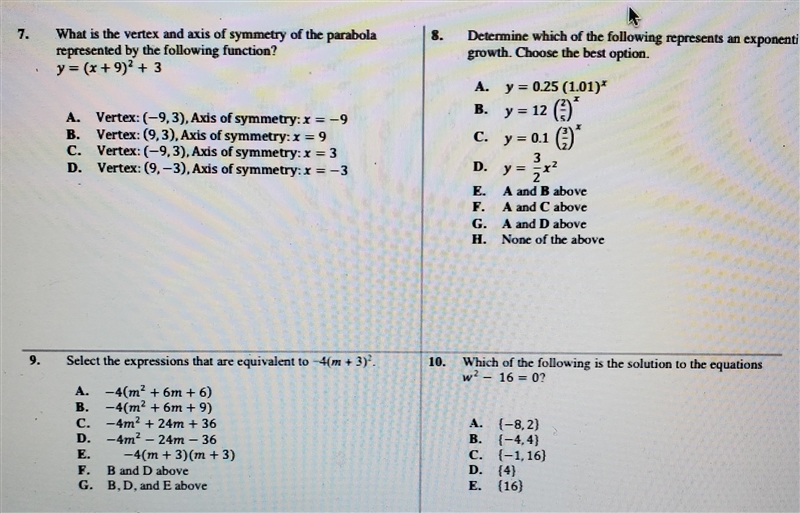 I Need help with 8 and 9 , explain your reasoning please!!-example-1