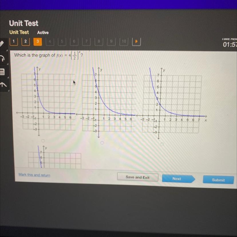 ‼️ IM BEING TIMED PLEASE HELP‼️ Which is the graph of fix) = 4(3)?-example-1