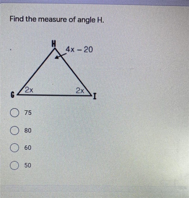 Find the measure of angle H-example-1