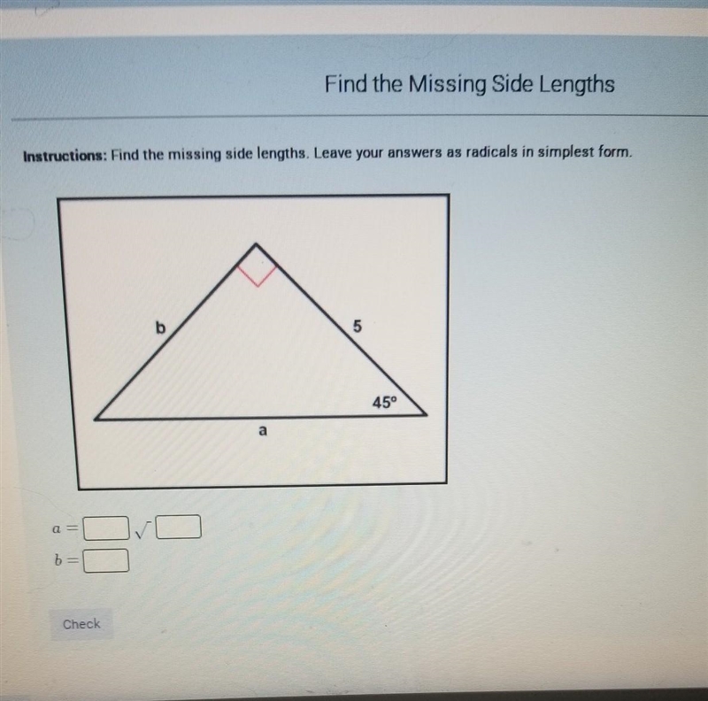 Find the missing side lengths​-example-1